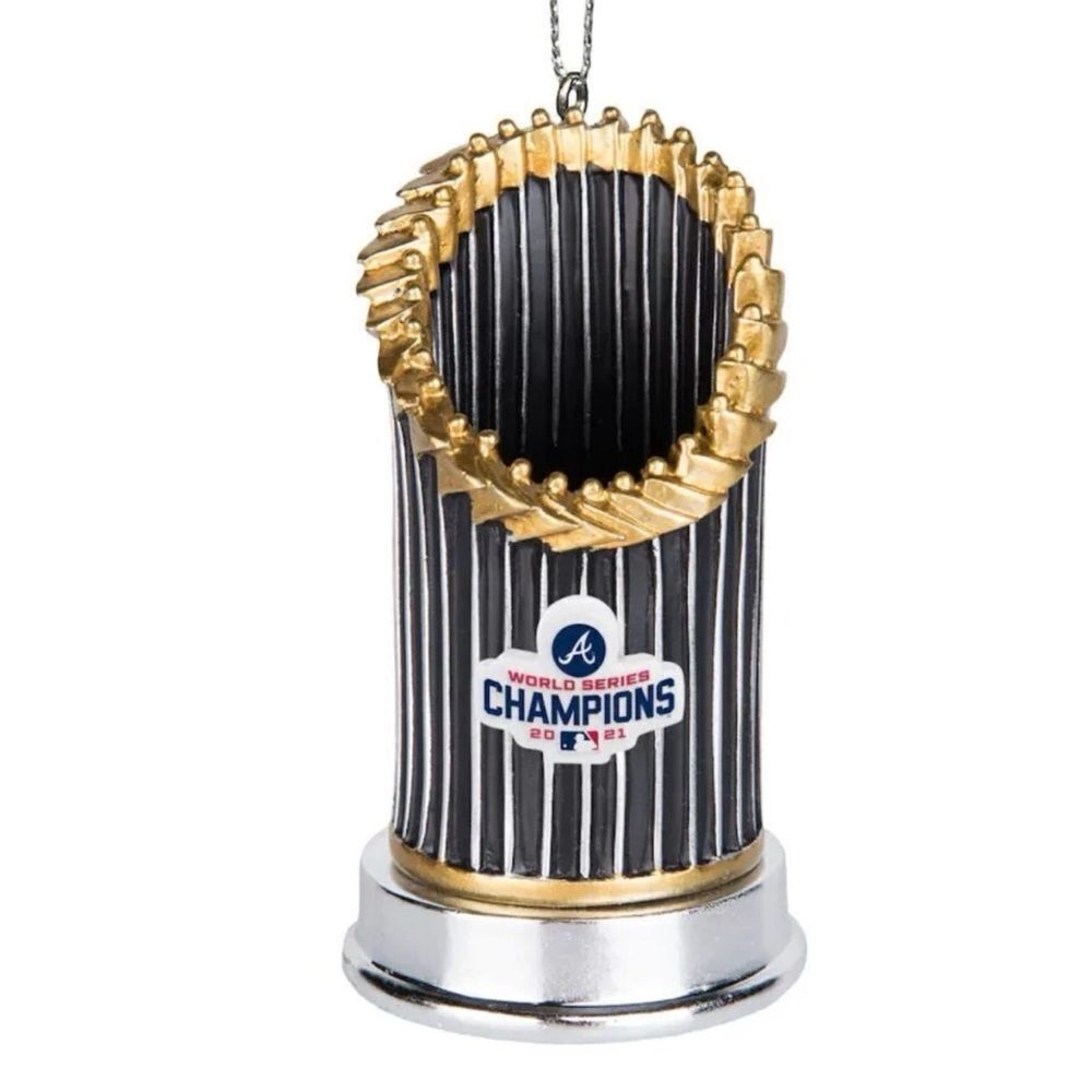 Atlanta Braves 2021 World Series Champions Resin Trophy Christmas Ornament Foco